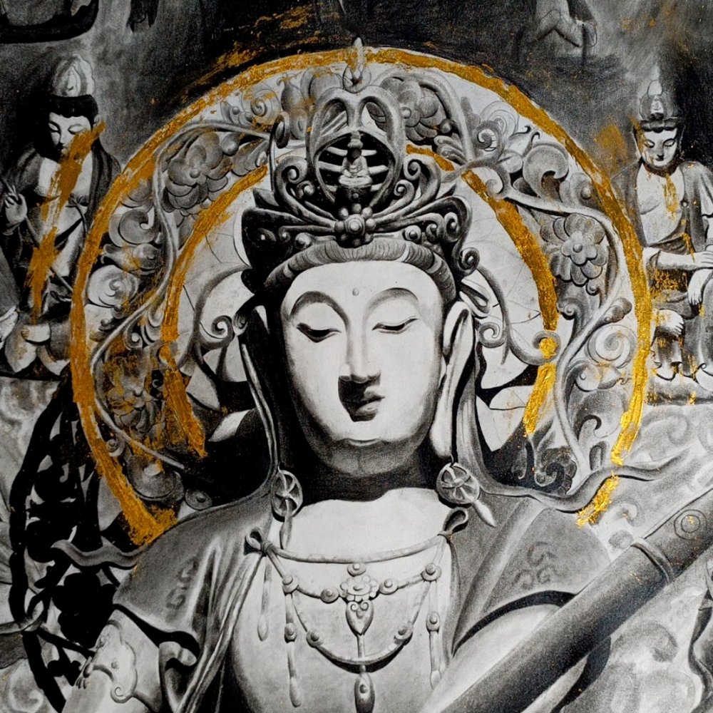 Realistic sketch Buddha